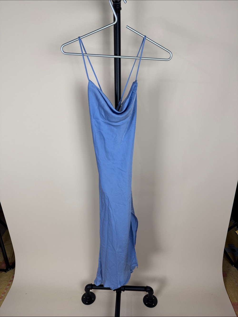 ASTR The Label Light Blue Cowl Neck Slip Dress